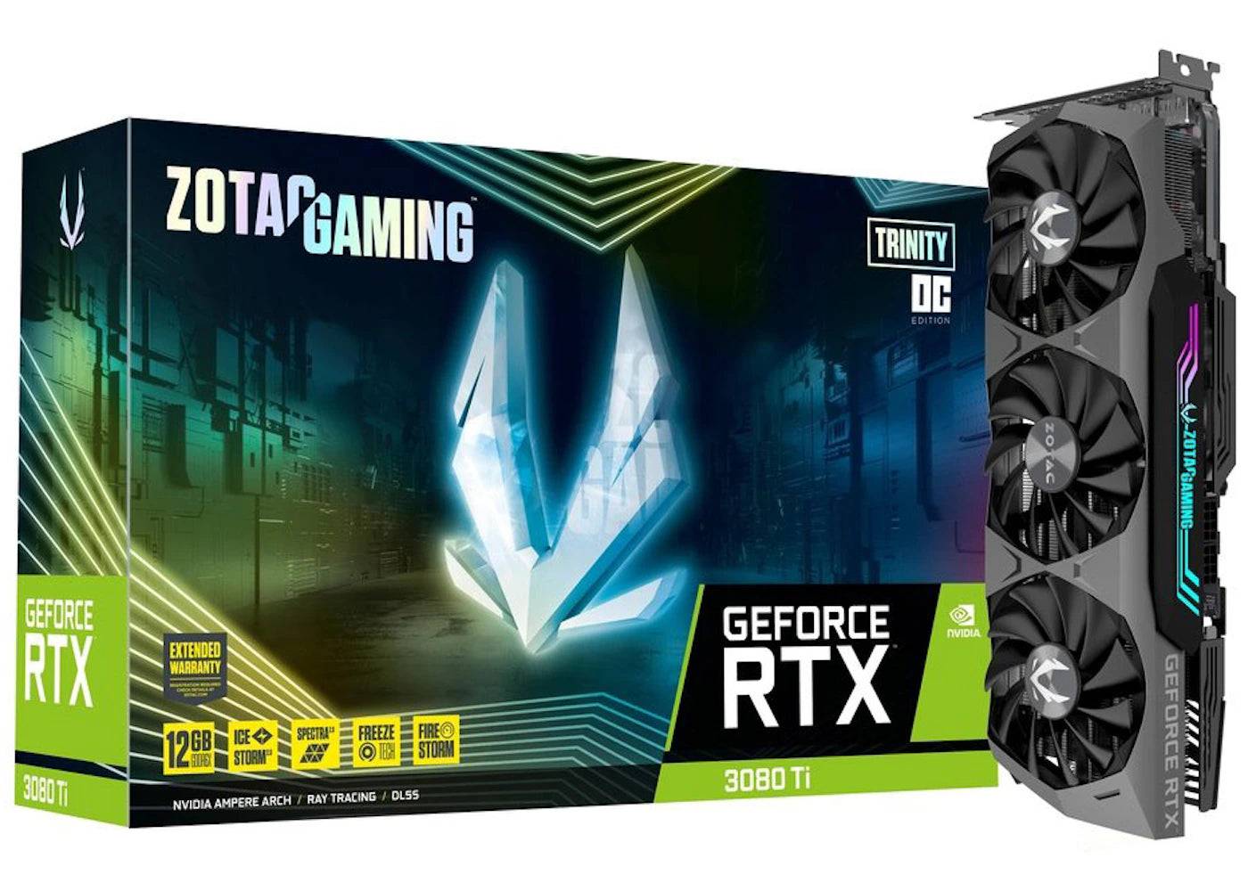 NVIDIA ZOTAC GAMING GeForce RTX 3080 Ti Trinity 12G OC Graphics Card (ZT-A30810J-10P) - One Size (One Size)