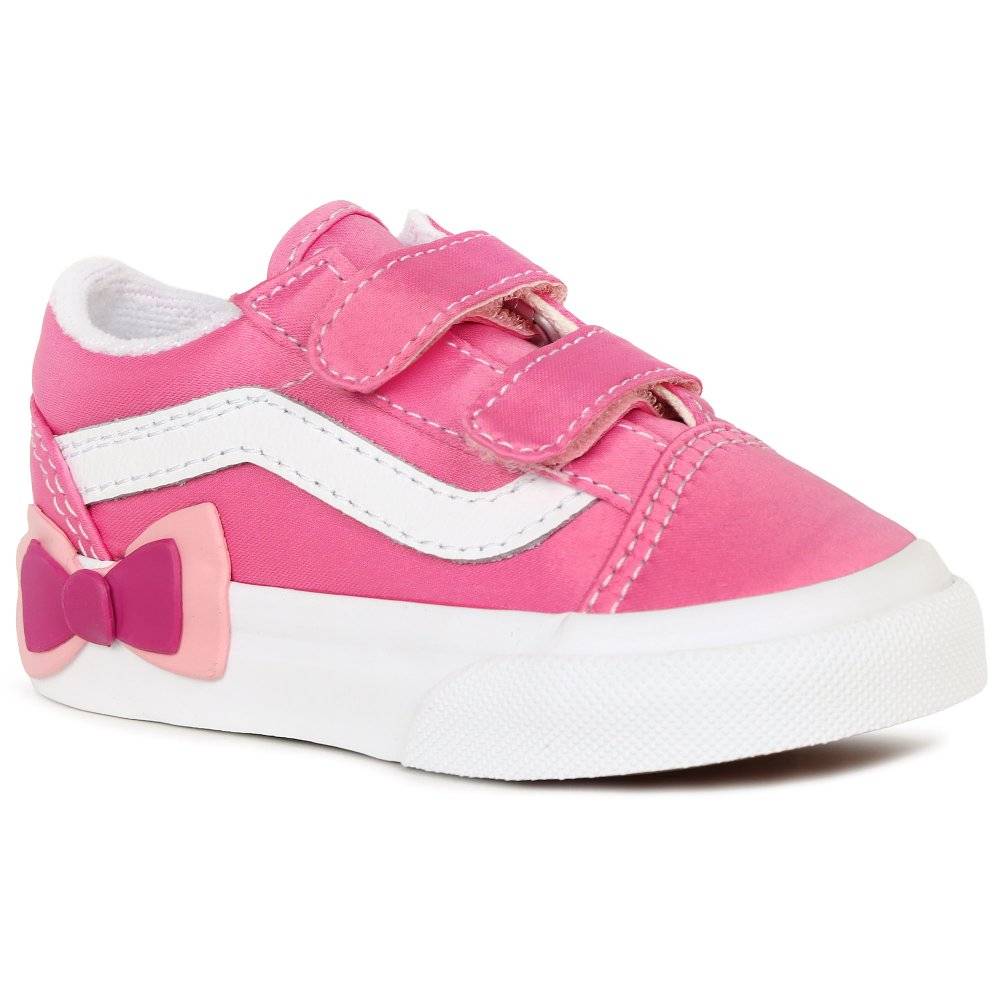 Vans Old Skool Bow Girls Toddler Shoes Colour: Pink Fizz Suede, Size: 9 / 26
