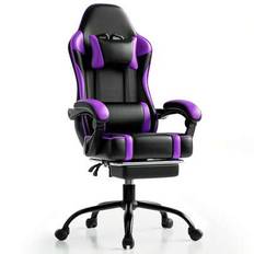 Gamingstol 150 kg lastkapacitet, kontorsstol med fotstöd, gamerstol med justerbar ländkudde, gamingstol av konstläder, höj- och sänkbar spelstol för b - Blåröd