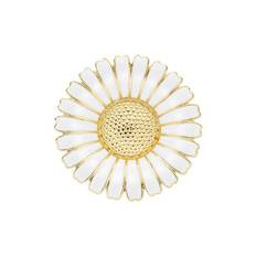 Lund Copenhagen - Marguerit broche forgyldt 43mm hvid sølv - Modelnr.: 904043-M