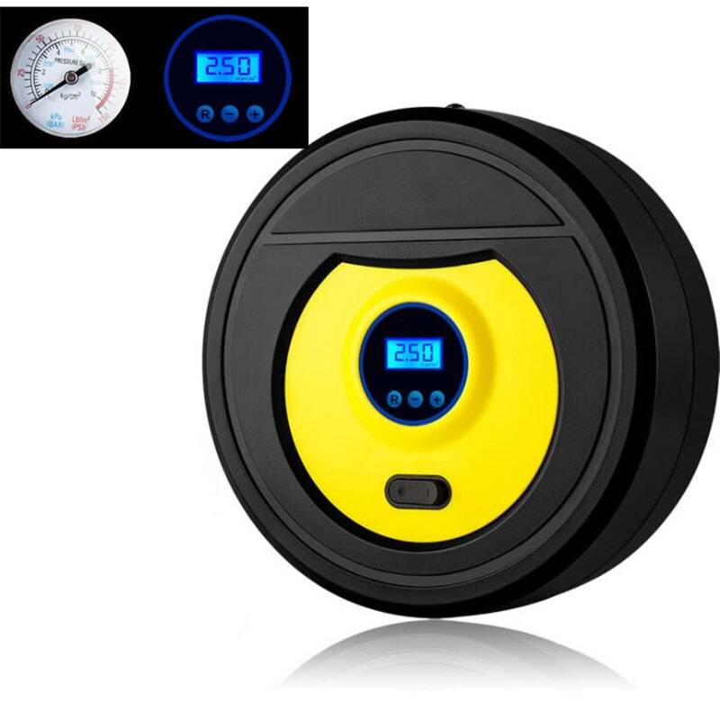 Bilstyling uppblåsbar pump dc 12v 100 psi mini bärbar bil luftkompressor däck elektrisk uppblåsning auto pumpar 120w - Vit