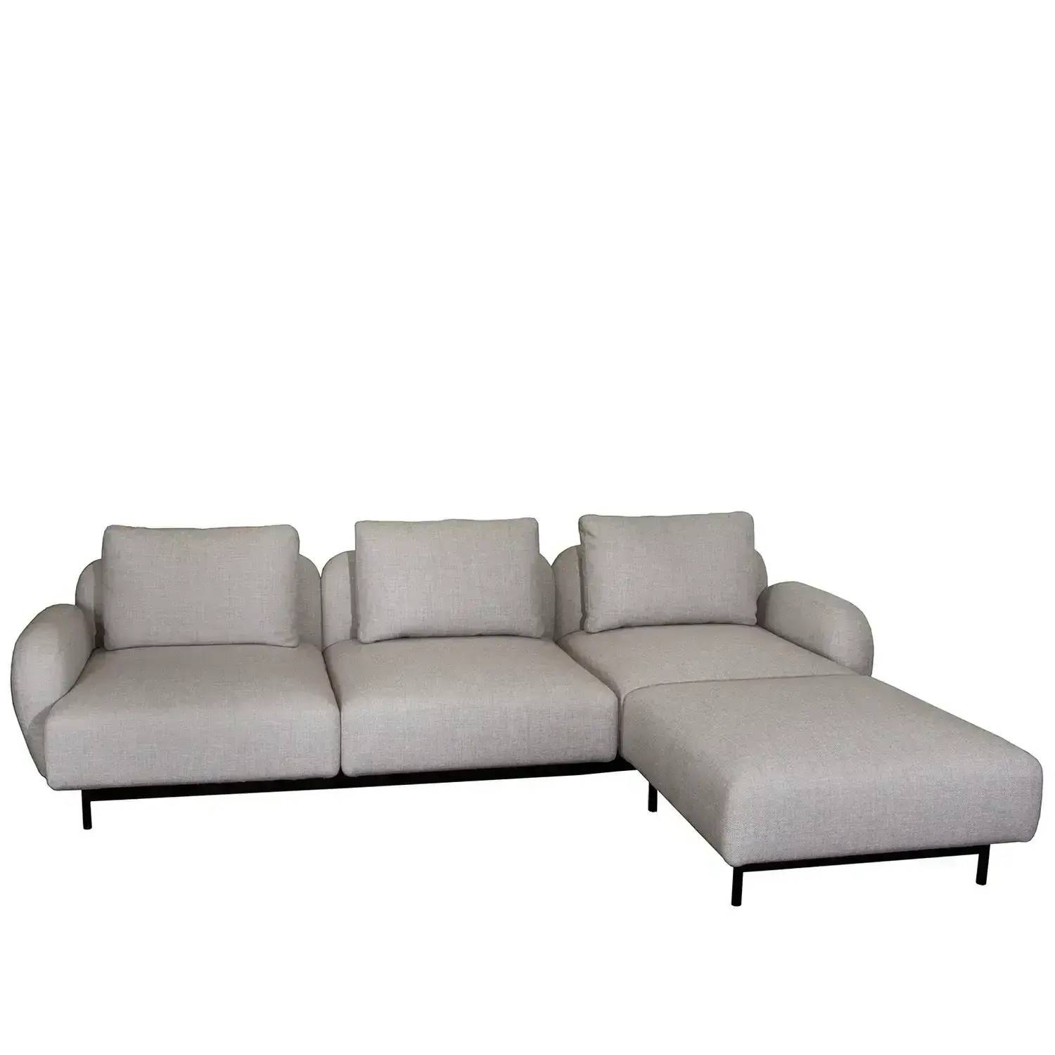 Aura 3-sitsdivansoffa med låga armstöd - Vit/Beige/Grå/Ljusgrå/Mörkgrå/Brun
