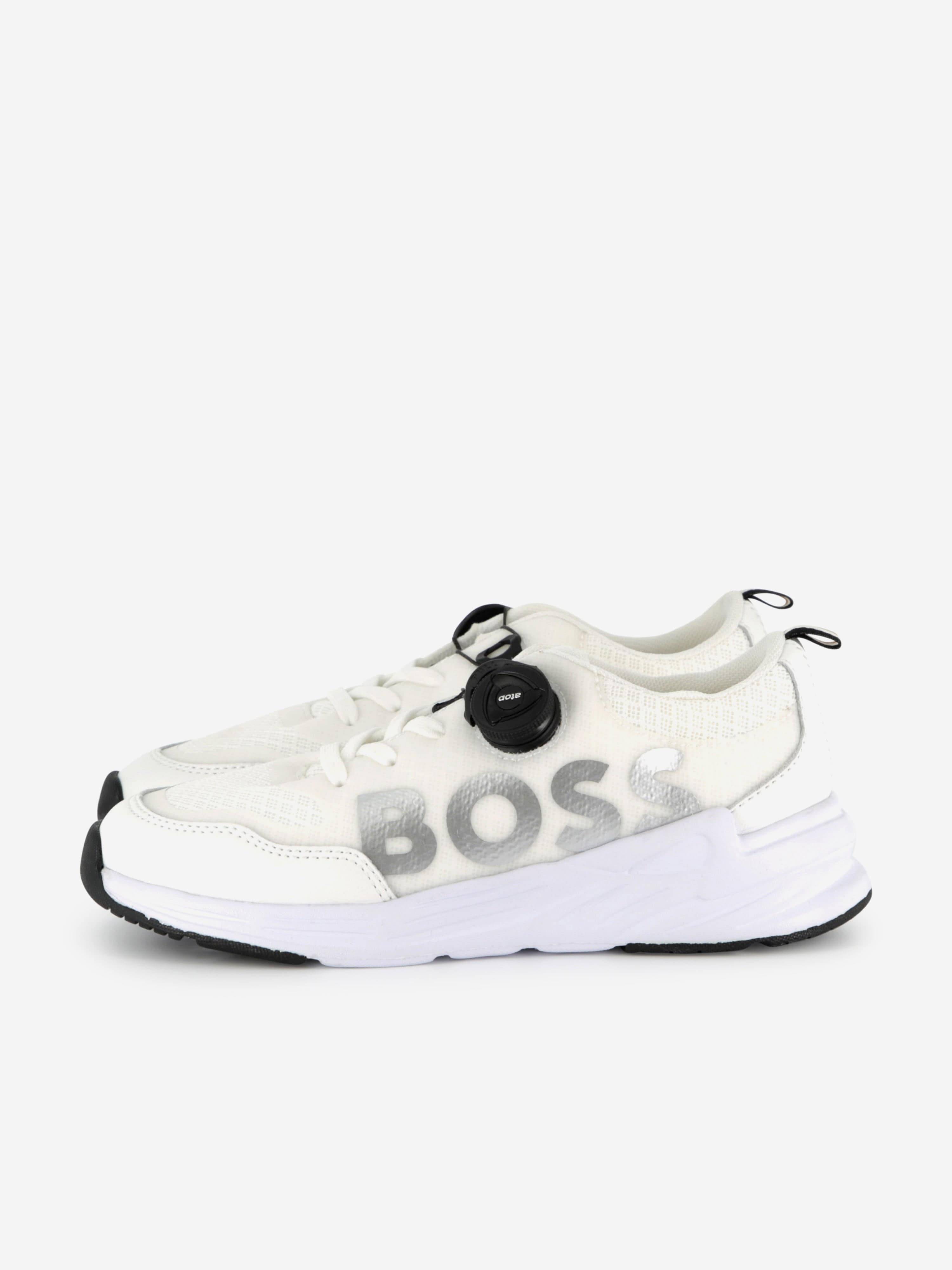 BOSS Boys Logo Trainers in White - White / EU 39 UK 6 (EU 39 UK 6)