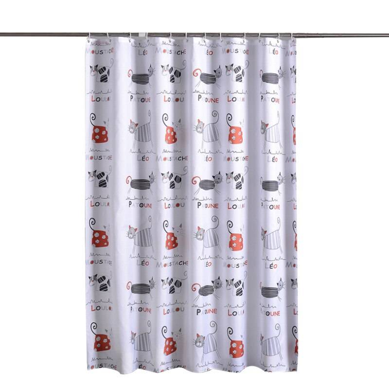 Duschdraperi Kattmönster 180x200cm - Bred 240 x höjd 180cm