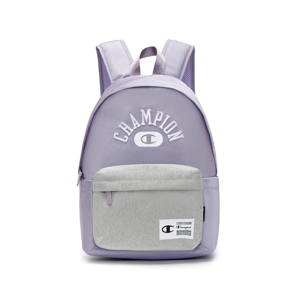 Champion 3D Embroidered Logo Versatile Fashion Trendy Casual Sports Zipper Fabric Backpack Unisex Backpack U3CACPU02 Gray