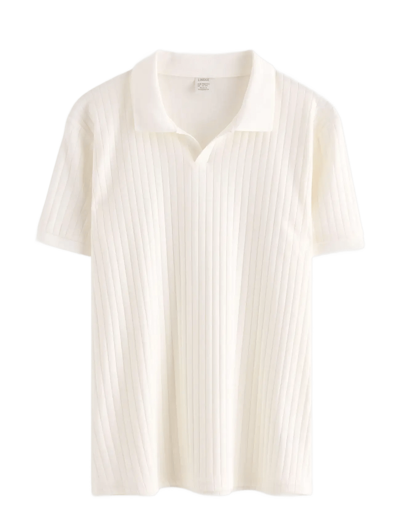 Lindex Ribbed Top With Collar - Cream - 134/140