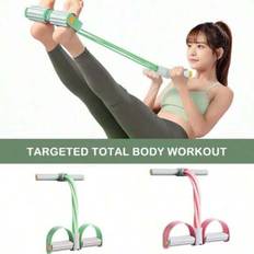 1 st fitnessmotståndsband latexpedal fotled mage sit-up expander elastiskt rep utrustning träning sport yoga gym - Multifärgad (rosa,grön,blå)