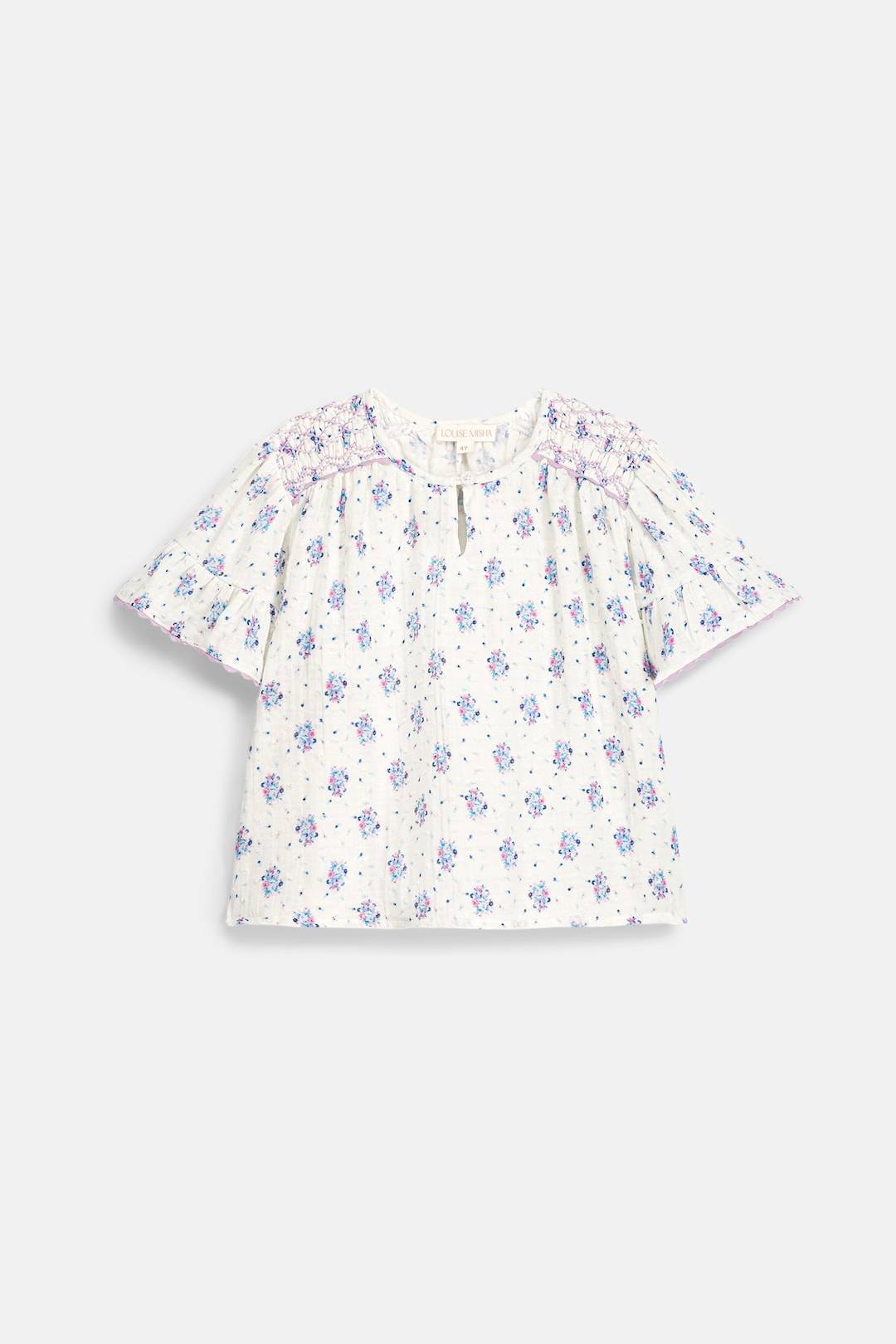 Louise Misha Feliza Blus Cream Flower Dunes Cream Flower Dunes 7 Y Krämfärgad 7 år Flickor