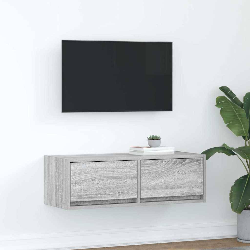 Tv-Borde 60X31X25,5 Cm Konstrueret Træ - 1 / Grå sonoma-eg / 80 x 31 x 25.5 cm