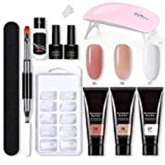 Nagelförlängning gelset, naglar, polygelnagel, snabbförlängning, nagelförlängning, UV-gelset, snabbyggande gel, manikyrset, allt-i-ett-kit, presentset, trendig nagel