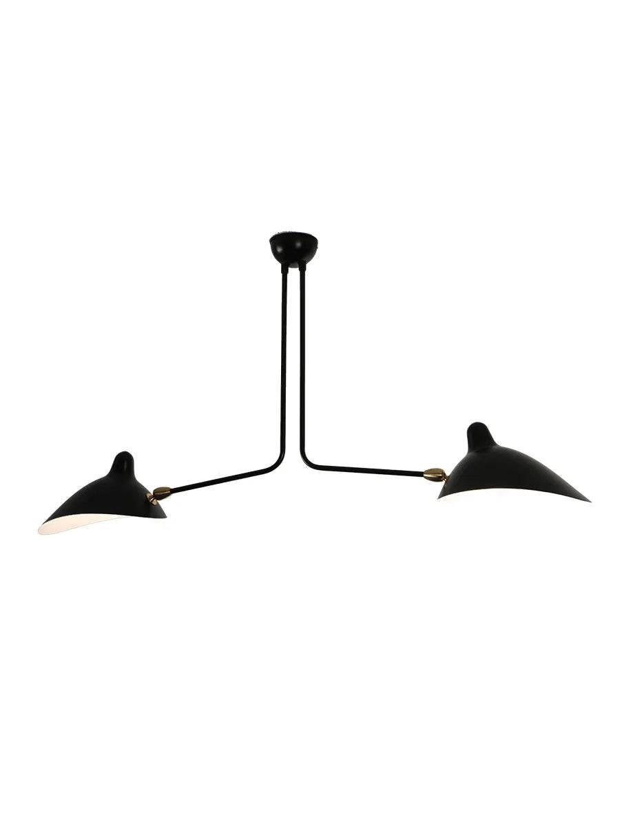Ceiling Lamp w/2 Fixed Arms af Serge Mouille - Jacobsen Plus