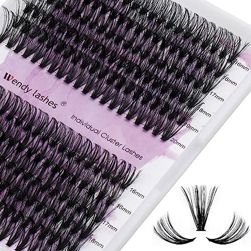 240 Pcs Individuella klusterögonfransförlängningar 40P/50P 0.07mm D Curl DIY Cluster lösfransar Blandade naturliga Breda stammar Individuella klustervolymfransförlängningar (40P+50P-0.07-D-MIX16-20)