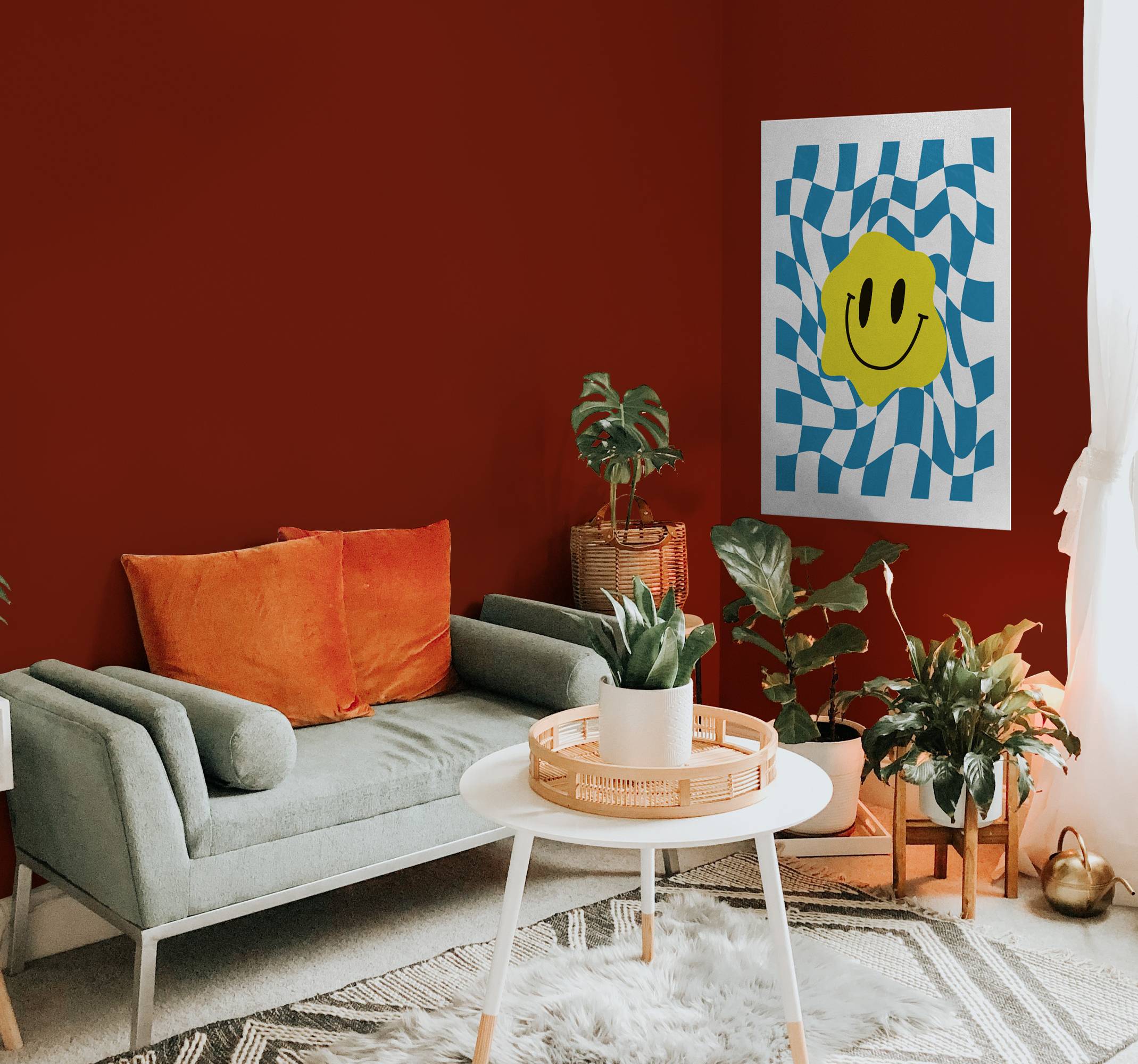 Groovy smiley poster tryck