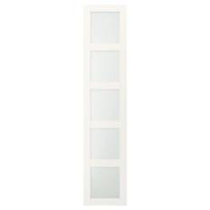 BERGSBO dörr med gångjärn, frostat glas/vit, 50x229 cm
