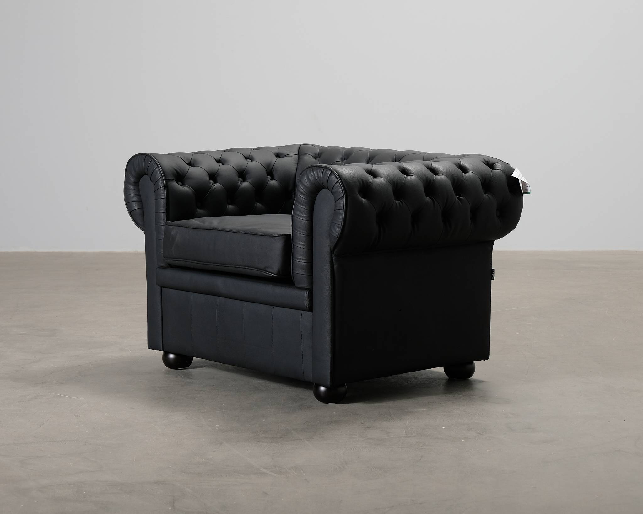 Chesterfield fåtölj svart