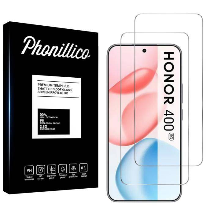 Verre Trempé - Phonillico® - Honor 400 5G - Pack de 2 - Résistant aux rayures - Protection écran