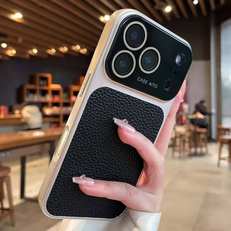 Lychee pattern Phone Case Full body Coverage - Classic Black / IPhone16