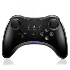 Pro Controller til Wii U, Trådløs Controller til Nintendo Wii U Controller Gamepad Joystick Dobbelt Analog Spil Controller (Sort)