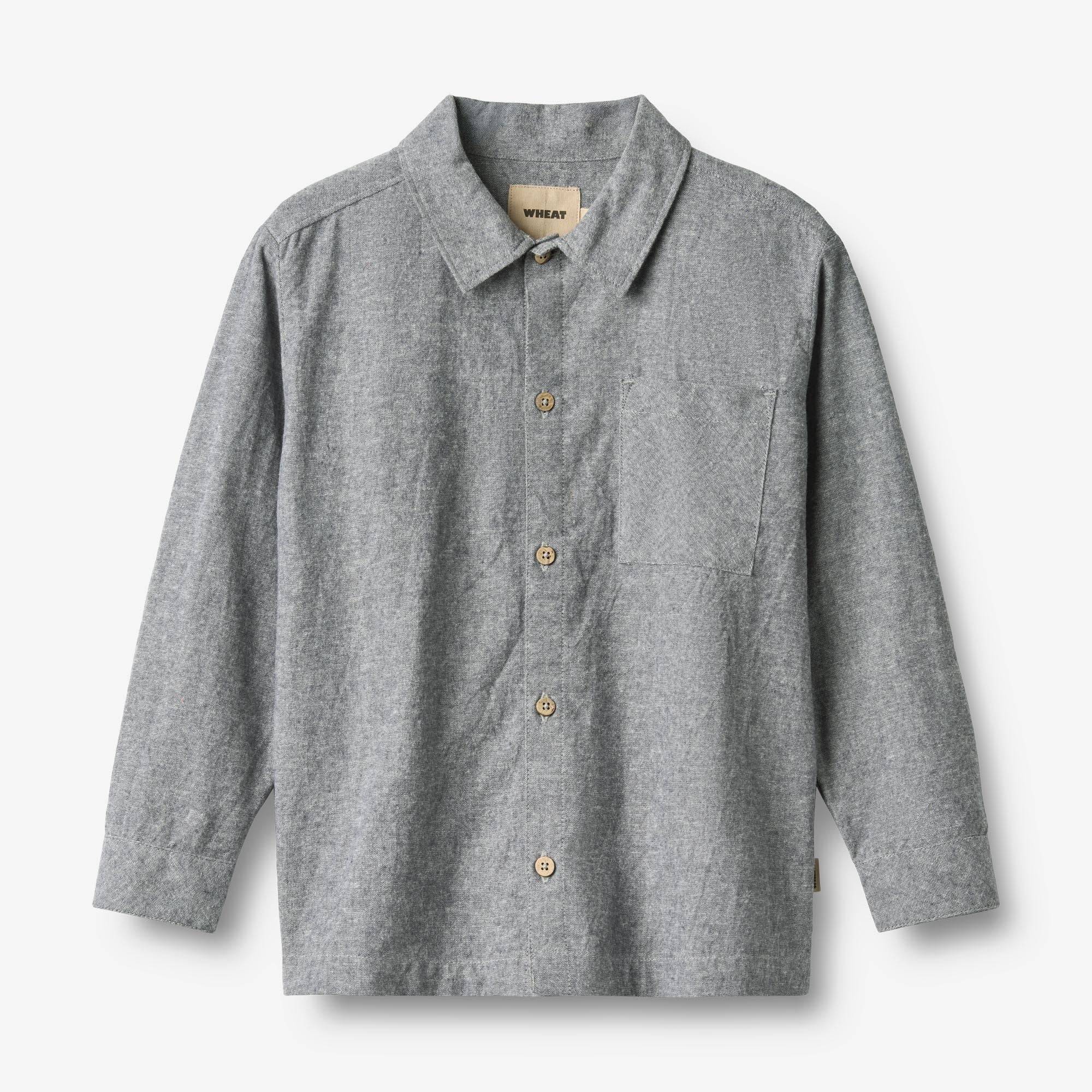 WHEAT® - Skjorte Oscar - dark blue chambray - Str 104.
