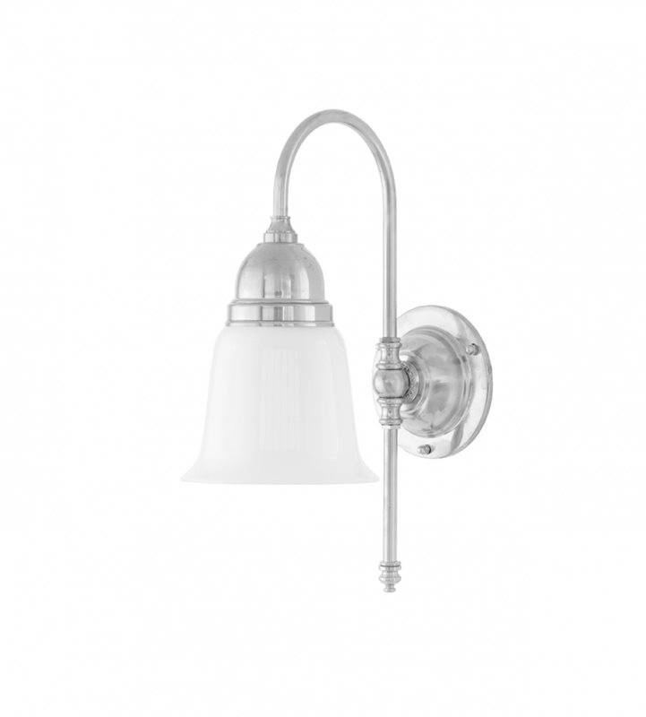 Karlskrona Lampfabrik Ahlström vägglampa IP21, Nickel - Nickel (förnicklad mässing)