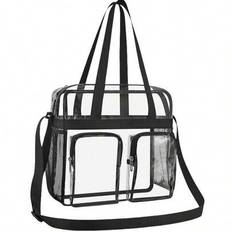 1 st. transparent tygväska för utomhusaktiviteter, unisex, transparent lunchväska för arbete, sport, konserter - Multifärgad (svart,grå)