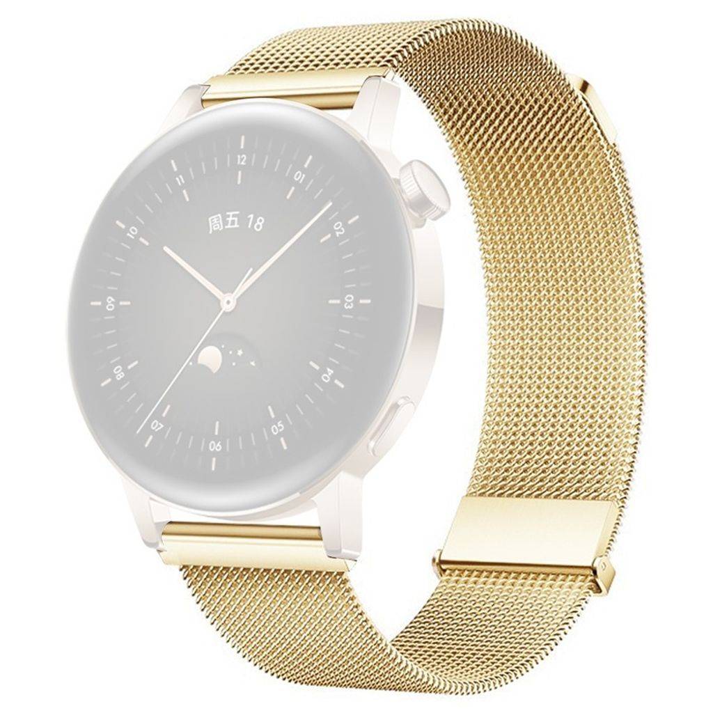 Huawei Watch GT/Samsung Galaxy Watch3 Milanesiskt Klockarmband – Guld