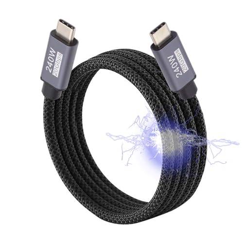 NFHK USB 3.2 magnetisk kabel USB-C 20 Gbps 240 W 8K 5K 4K USB4.0 Hyper Super Coiled Typ-C snabbladdningskabel 100 cm