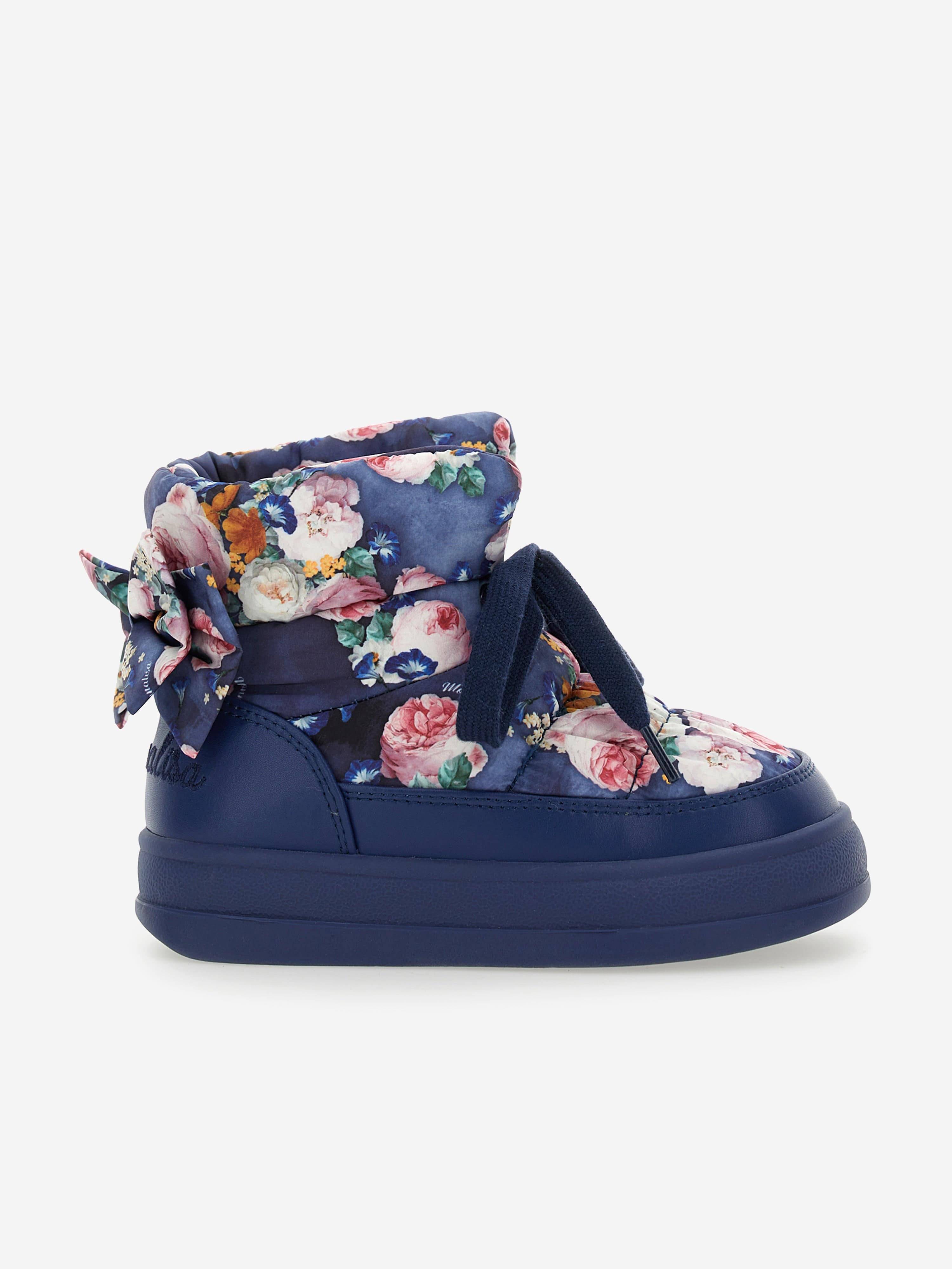 Monnalisa Girls Baroque Rose Ankle Boots in Blue - Blue / EU 37 UK 4