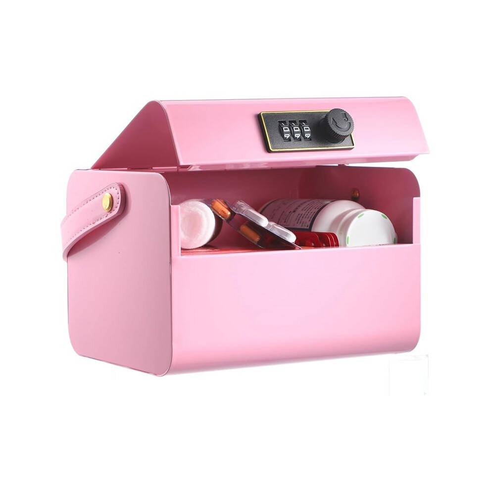 Piggy Bank för Barn 5-12 År Gamla, Bärbar Kids Safe Bank med Kod, Liten Kassalåda med Kombinationslås Rosa