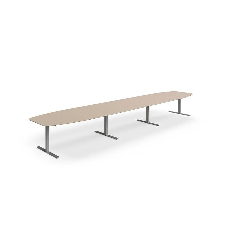 Konferensbord NOVUS, T-stativ, 5600x1200 mm, silver/lergrå