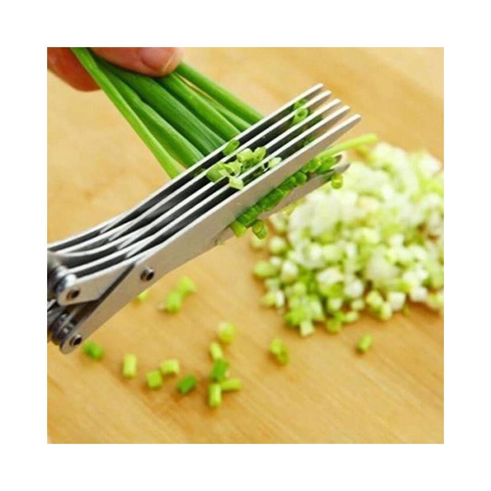 5 Layer Multifunctional Kitchen Knife Stainless Steel Multilayer Scissors Spice Shears