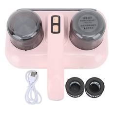 Bed Vacuum Cleaner Double Dust Cup Cordless Ultrasound 80000 Times/Min UV Mattress Cleaner for Sofa rosa