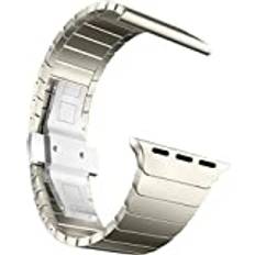 MaKTech Metal Armbandsersättning för Apple Watch Band,Länkarmbandsband I Rostfritt Stål Kompatibelt med Apple Iwatch Series 10/9/Ultra 2/SE/8/7[2024] (46mm/45mm/44/49mm,Titanium Grå)