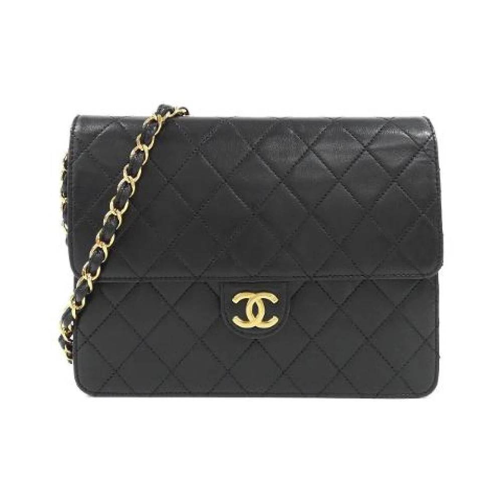 Chanel Vintage Pre-owned Lambskin Skuldertaske - Vintage - Dame - Sort - ONE SIZE - Uld