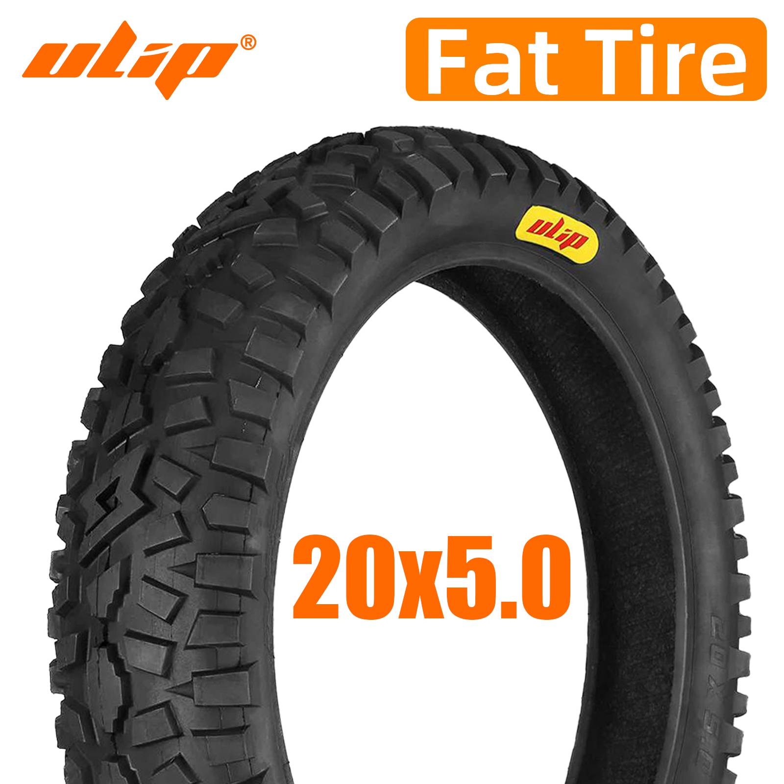 ULIP New 20x5.0 Fat Tire Off-road Bike Extra Wide Tyres for Sand Snow All Terrain for 20*4.0 Fat Bikes with E-Bikes 20 Inch Tire