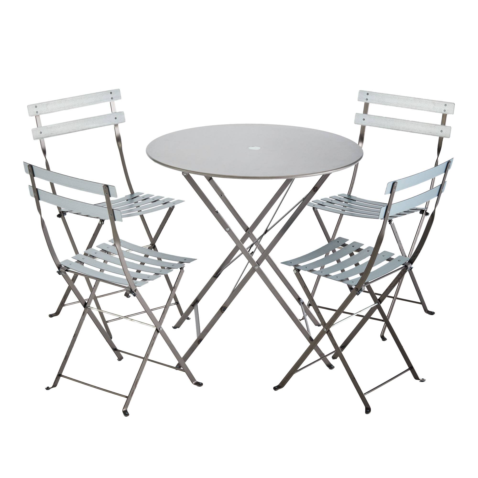 Fermob - Bistro matgrupp runt bord Ø77cm & 4 stolar Exclusive Edition - Matgrupper utomhus