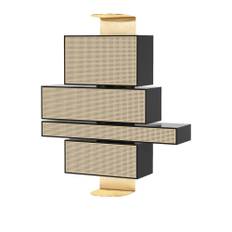 Gebruder Thonet Vienna - NYNY Unit, Black C01, Lacquered Beech, Woven Cane - Hyllor - Storagemilano - Svart - Metall/Trä