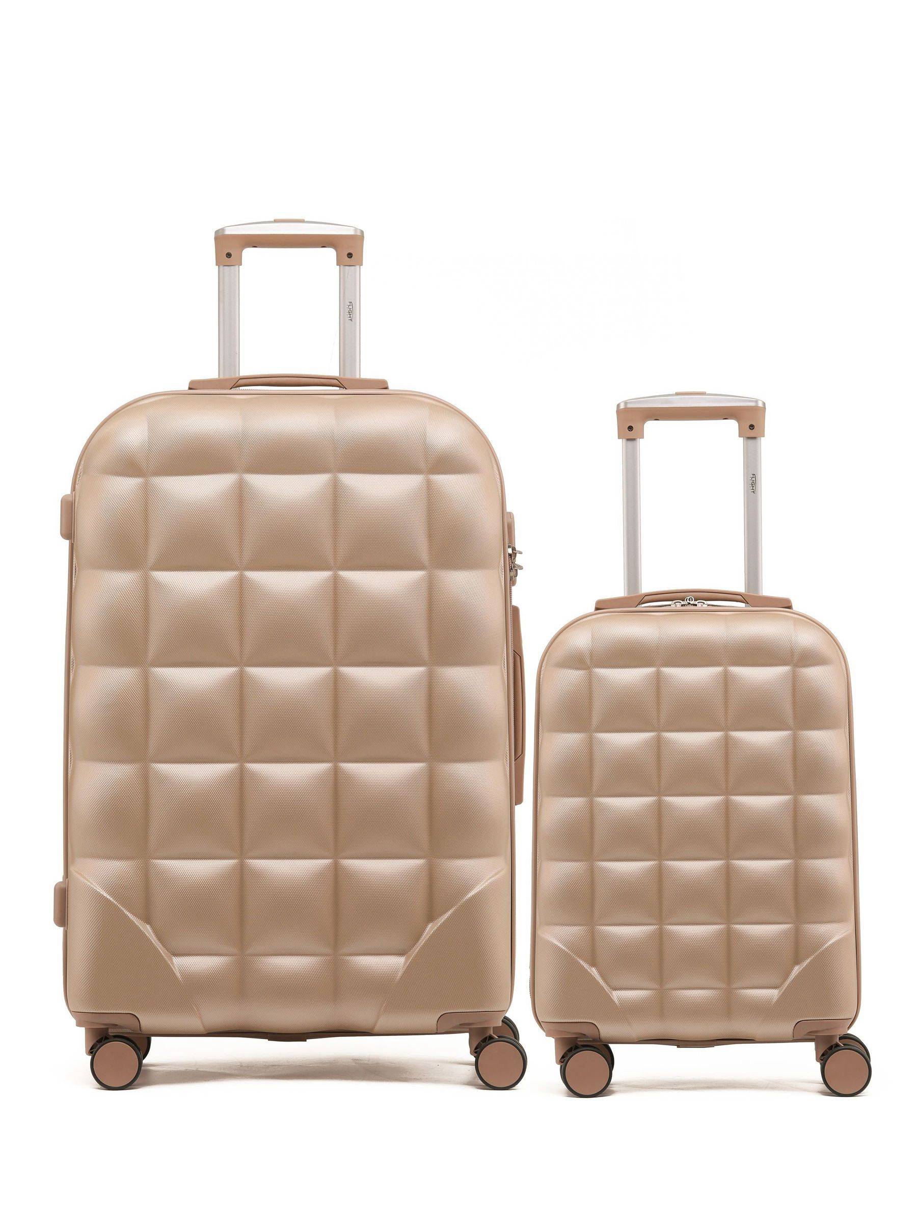 Flight Knight Flight Knight Champagne Set of 2 Large Check-In & Small Carry-On Bubble Hardcase Travel Suitcase