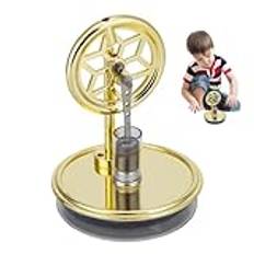 Stirling Engine, Low Temperature Electricity Generator, Educational Science Kit, 7.68x5.31 Inches, Desktop Model for Adults, Home Decoration and Learning Tool