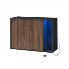 Minimalistiskt Förvaringsskåp / TV Bänk med RGB-Belysning - Brun Svart