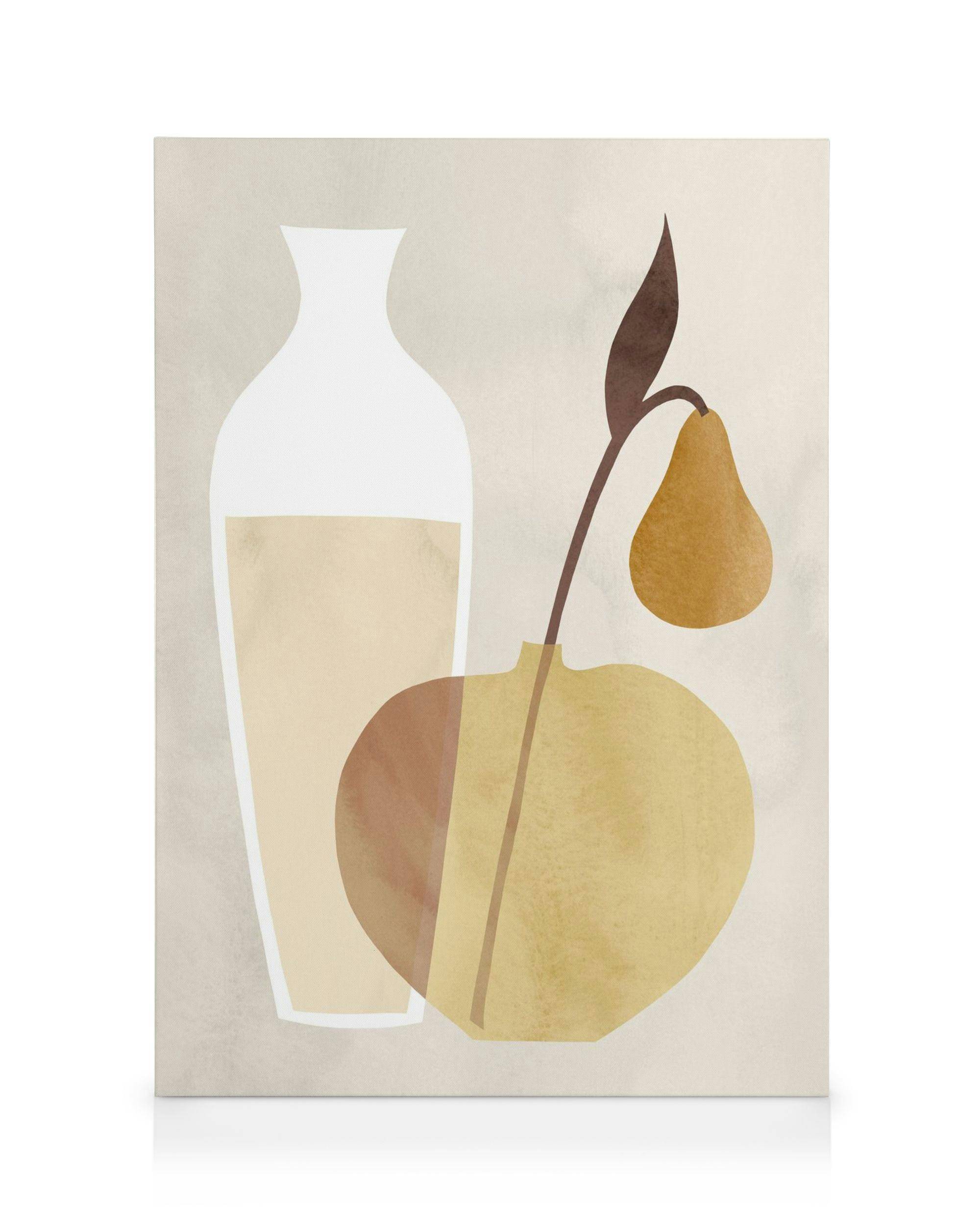 Canvastavlor Vase and Pear Canvastavla (30x40 cm - Svart ram)