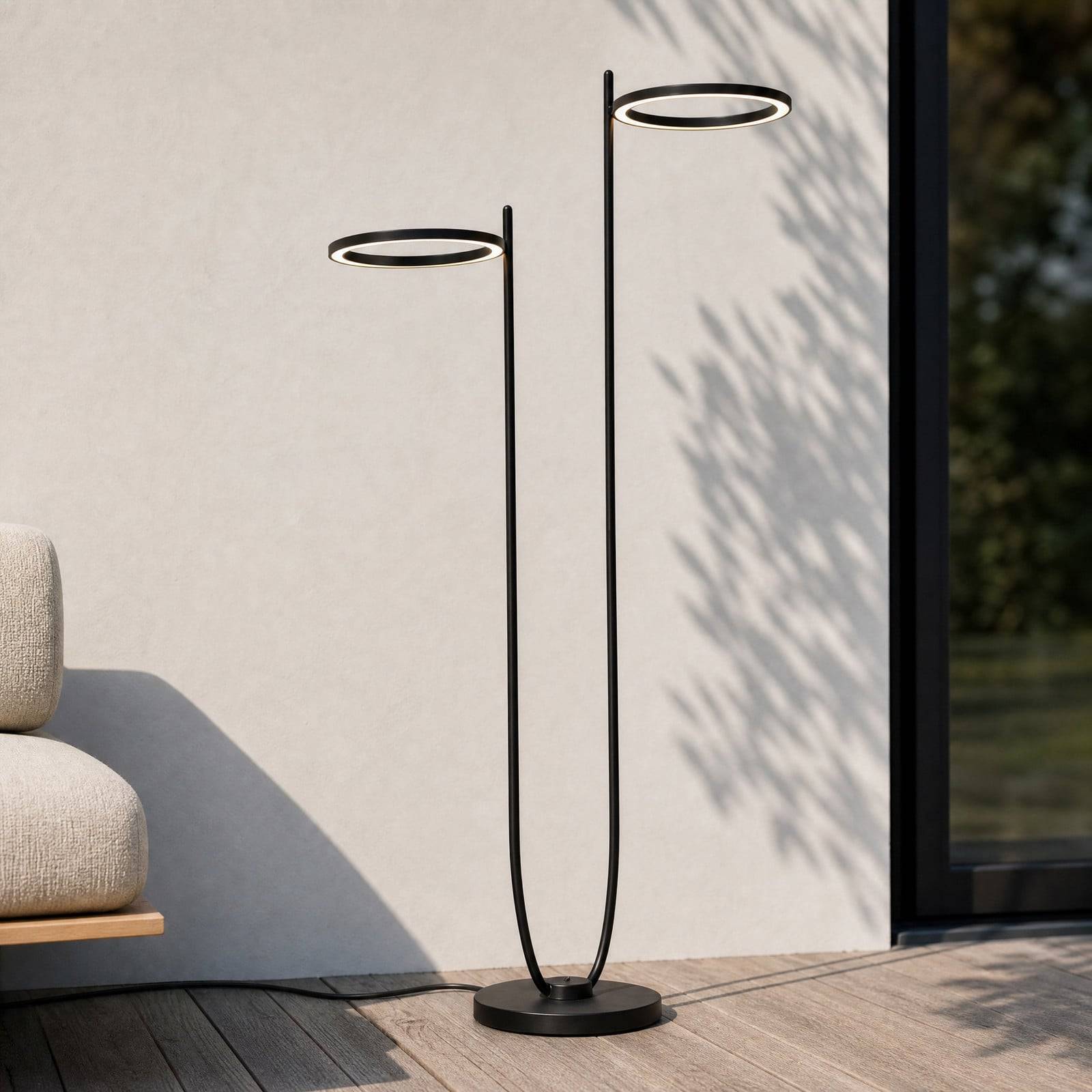 Utomhusbelysning Lucande, Sylvara, dimbara, Svart, Metall, Design