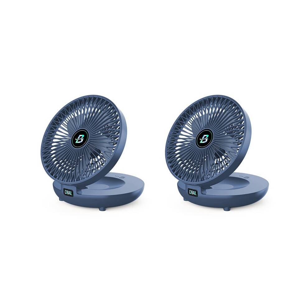 2X Household Dual-Use Kitchen Fan,3 Speed Foldable Desk Wall Mount Fan, 90 Adjustable Portable Fan,B