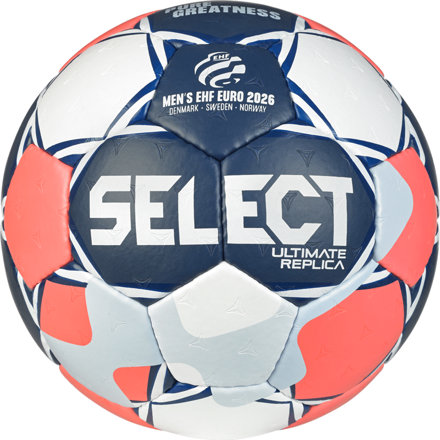 Select REPLICA EHF håndbold EM 2026 til mænd - Blå/Råd-1 (Lilleput)