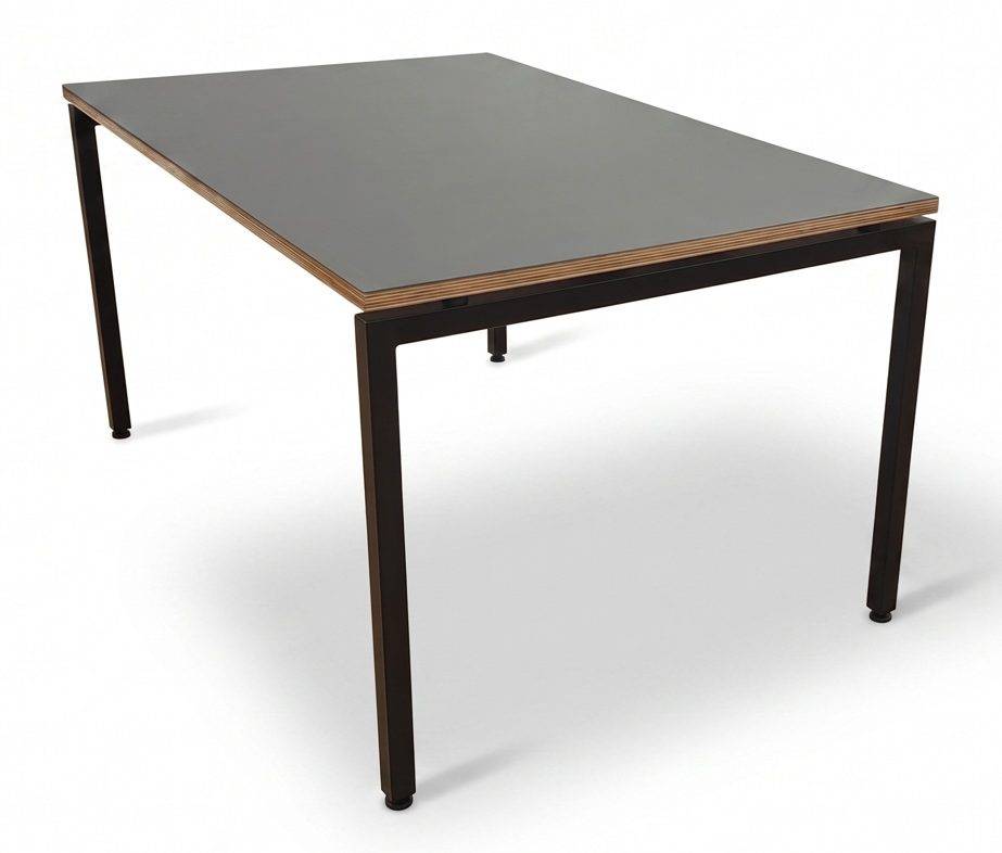 JMF Square fuldsvejset bord Sort Linoleum 90 x 180 cm.