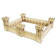 Medieval Leksak i trä Castle Dorpat | 81 x 65 x 27 cm | Skalpassform för Lego | Konstructor | DIY Plywood Fort | Natural Keep | Stronghold