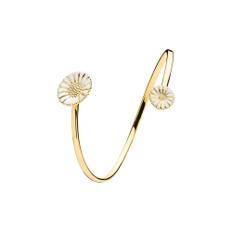 Marguerit armring 11+18mm hvid - Forgyldt sølv - 903077-M