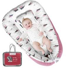 Ubravoo Baby Nest Cocoon-säng för spädbarn och småbarn, bärbar resesäng med bomull, lätt att tvätta - Barr