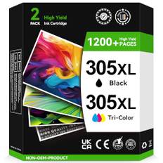 305 Druckerpatronen XL, Kompatibel für HP 305 Druckerpatronen Schwarz/Farbig(750/450 Seiten) Multipack Original, 305 XL für DeskJet 2700 2710 2720 2722 Plus 4100 4120 4130 Envy 6000 6010 6020 Pro 6400