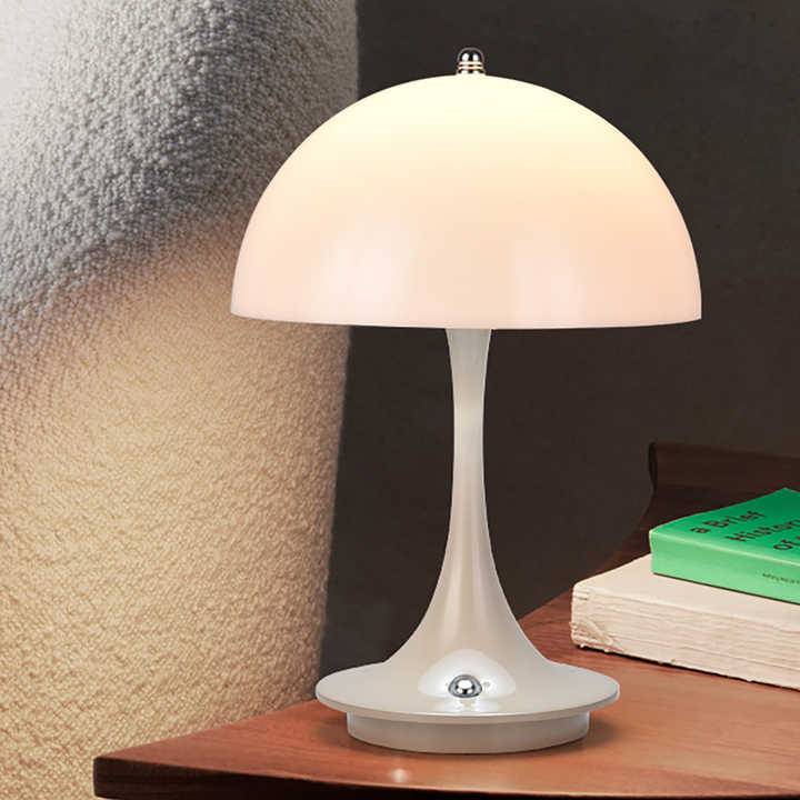 ShroomLite - Svampformad Modern LED Bordslampa - Vitt